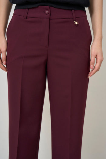 Pantalone donna a palazzo bordeaux - 7