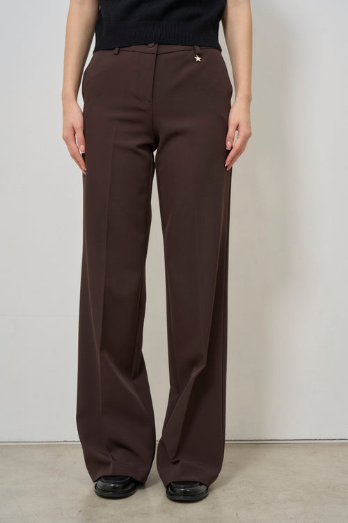 Pantalone donna a palazzo marrone - 2