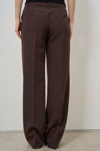 Pantalone donna a palazzo marrone - 5