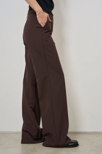 Pantalone donna a palazzo marrone - 6