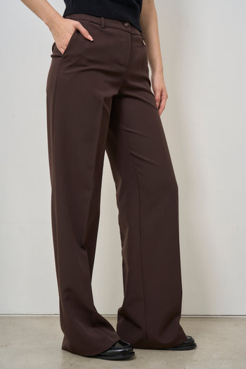 Pantalone donna a palazzo marrone - 7