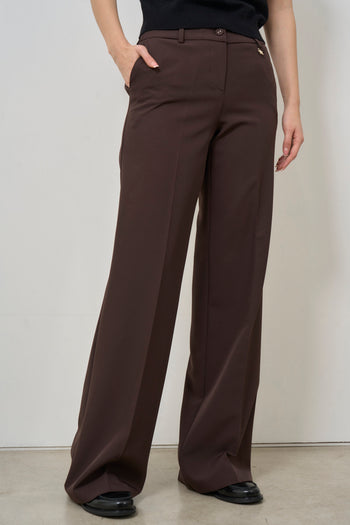 Pantalone donna a palazzo marrone - 8