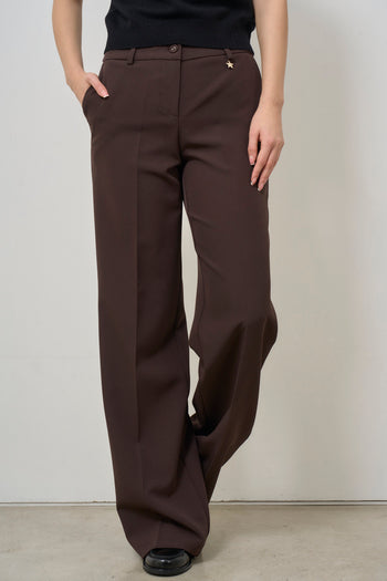 Pantalone donna a palazzo marrone - 9