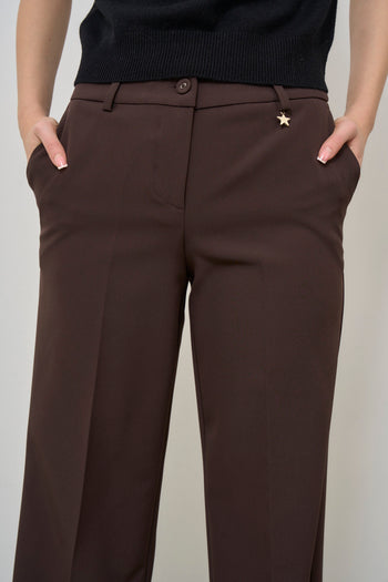 Pantalone donna a palazzo marrone - 10