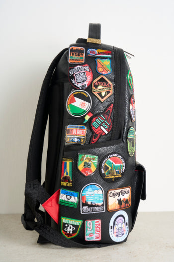 Multi-colored men's backpack with patches - 9