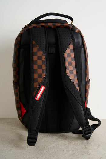 Shark Men's Backpack Checkered Black and Brown - 7