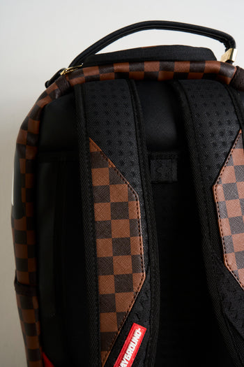 Shark Men's Backpack Checkered Black and Brown - 8