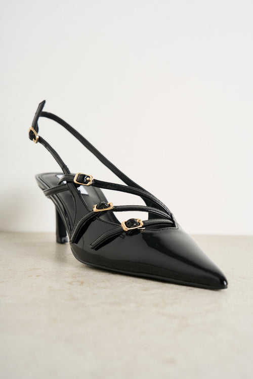 Black Pointed Heel Shoe - 2