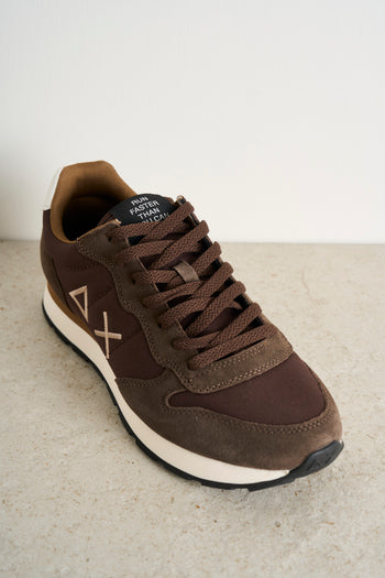 Sneakers uomo marrone scamosciata - 3