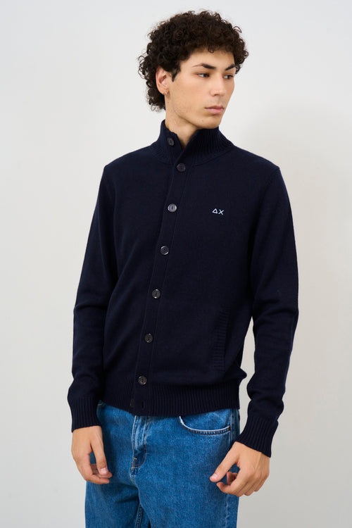 Blue men's cardigan - 2