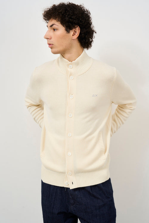 Men's cream cardigan - 2