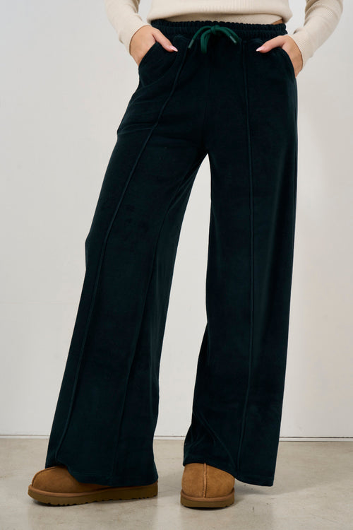 Velvet sweatshirt palazzo pants