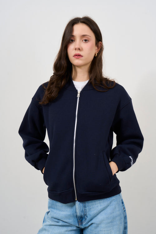 Women's blue zip-up sweatshirt - 2