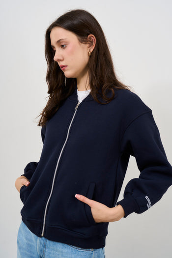 Women's blue zip-up sweatshirt - 3