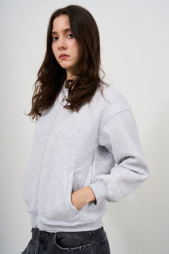 Women's grey zip-up sweatshirt - 4