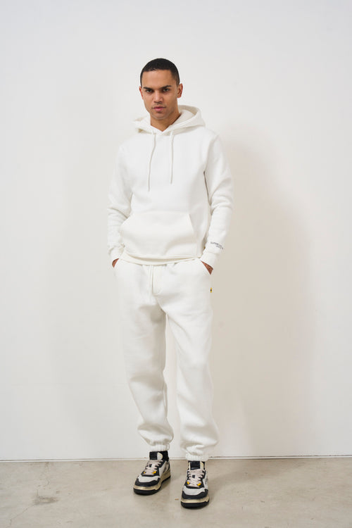 Men's white jogger tracksuit pants