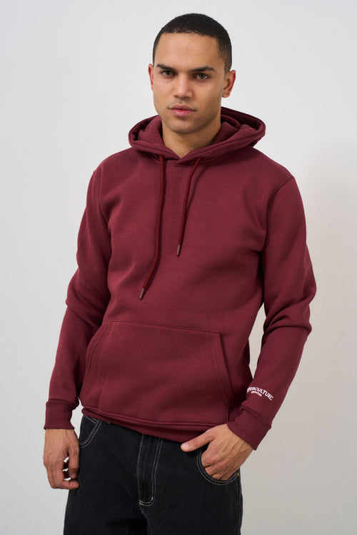 Men's burgundy hoodie