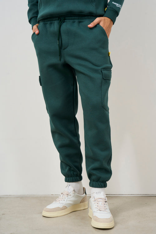 Men's forest green jogger tracksuit pants - 1