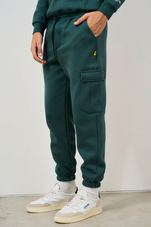 Men's forest green jogger tracksuit pants - 2