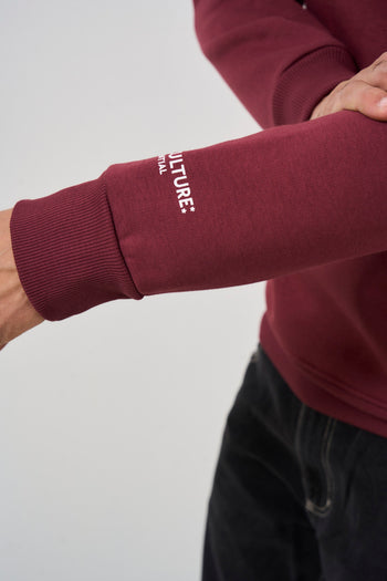 Men's burgundy crew neck sweatshirt - 4