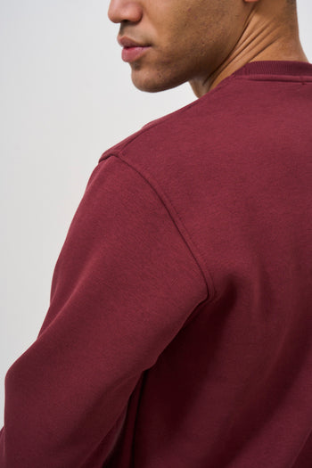 Men's burgundy crew neck sweatshirt - 6