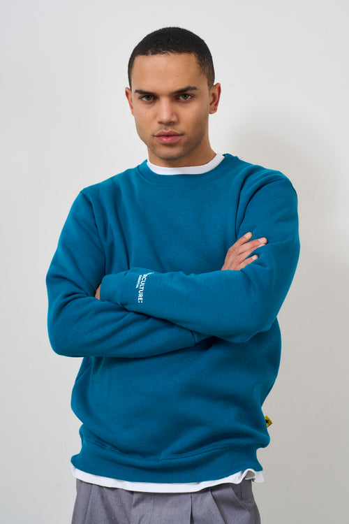 Men's crewneck teal sweatshirt - 2