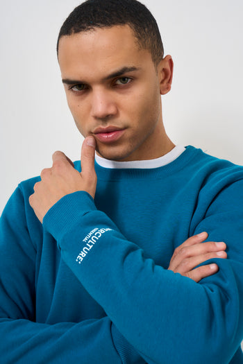 Men's crewneck teal sweatshirt - 3