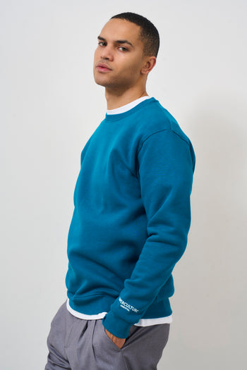 Men's crewneck teal sweatshirt - 4