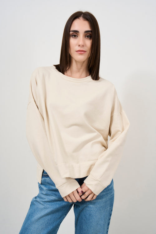 Women's crewneck sweatshirt butter - 2