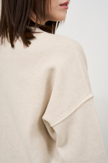 Maglia donna beige girocollo - 7