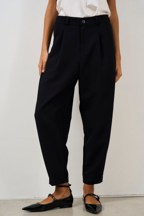 Pantalone donna nero carrot fit