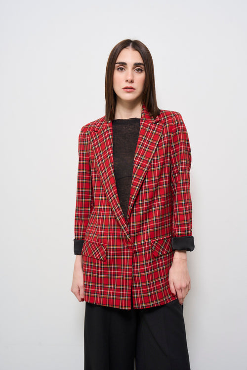 Giacca donna doppiopetto tartan