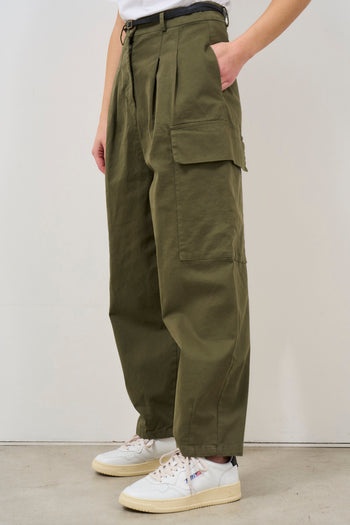 Pantalone donna cargo verde militare - 3