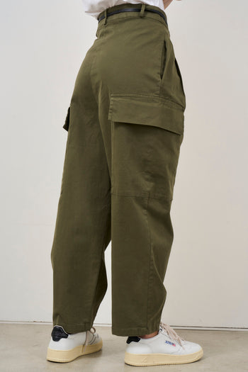 Pantalone donna cargo verde militare - 4