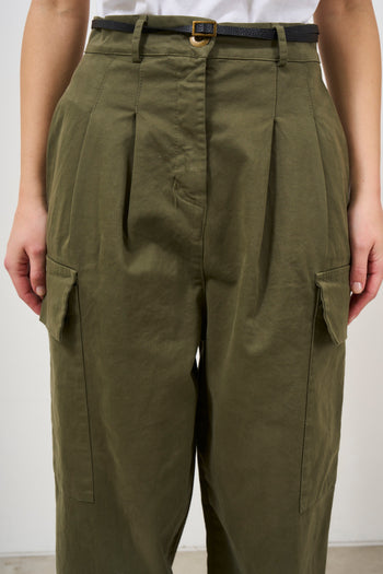 Pantalone donna cargo verde militare - 5