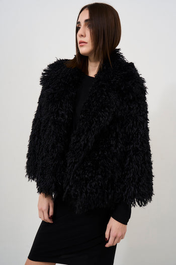 Short black women's eco fur - 3