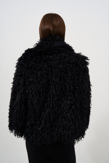 Short black women's eco fur - 5