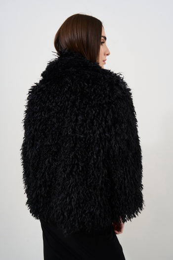 Short black women's eco fur - 6