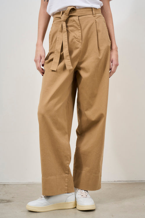 Camel women's trousers with belt