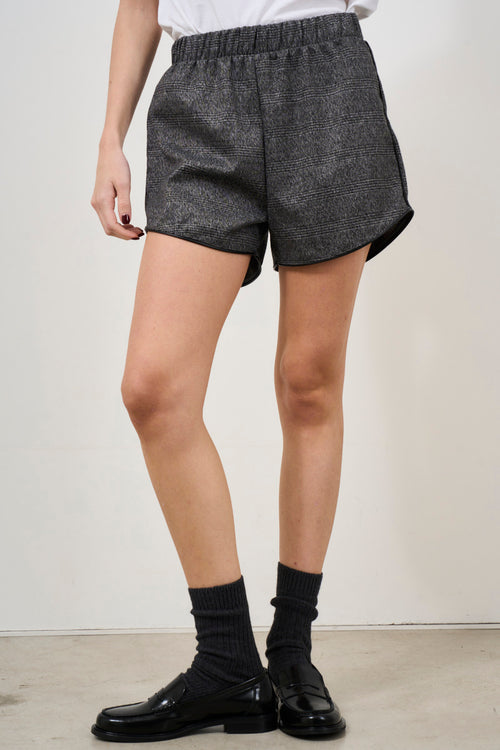 Shorts donna check grigio