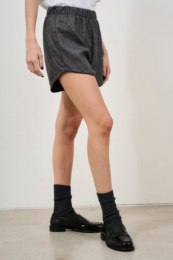 Shorts donna check grigio - 6