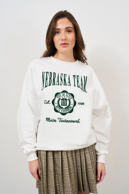 Women's white crewneck sweatshirt - 2