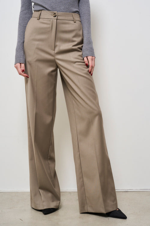 Pantalone donna cammello a palazzo