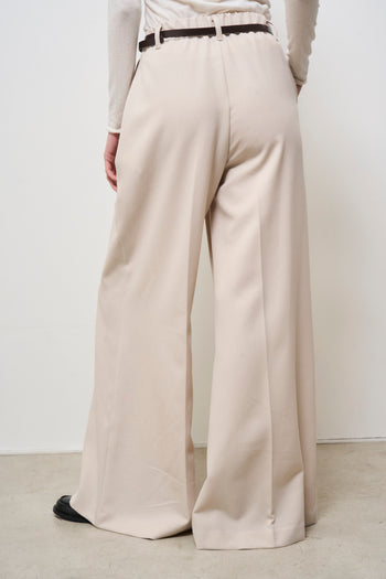 Pantalone donna a palazzo panna - 5