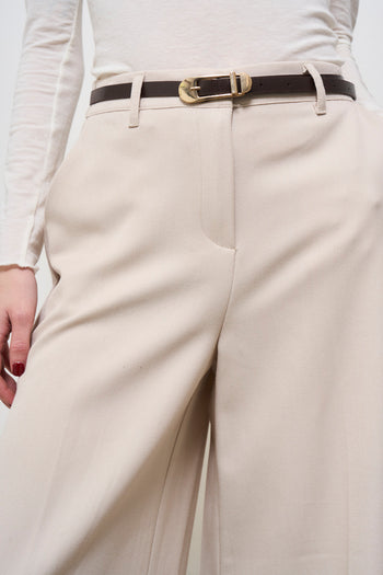 Pantalone donna a palazzo panna - 8