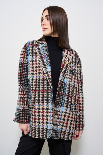 Giacca donna monopetto tartan multicolor - 4