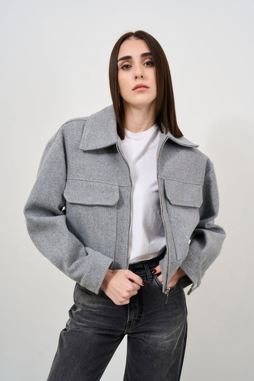 Short grey women's jacket - 2