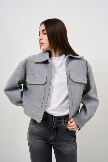 Short grey women's jacket - 3