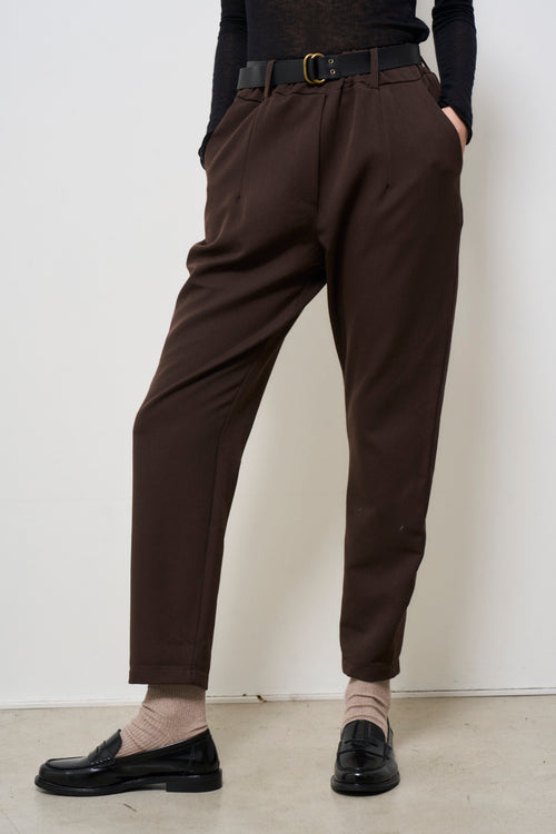 Pantalone donna marrone baggy - 2