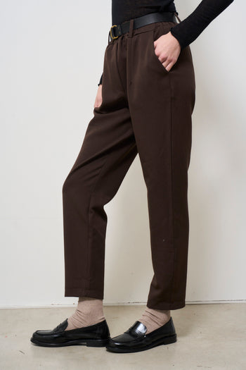 Pantalone donna marrone baggy - 3